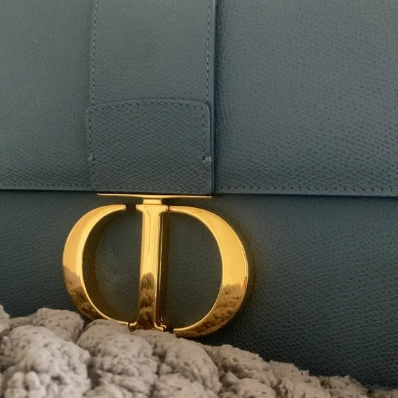 Blue - Christian Dior Grained Calfskin 30 Montaigne Flap Bag - Picture 2 of 7